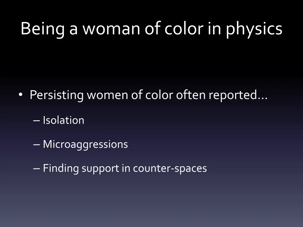 being a woman of color in physics