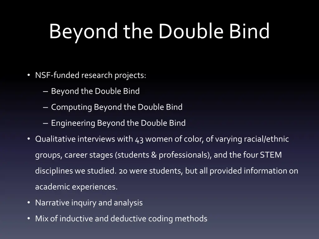 beyond the double bind 1