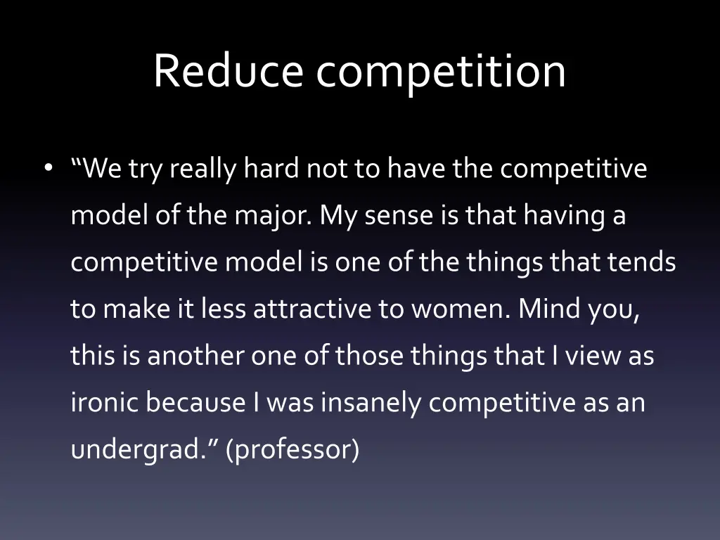 reduce competition