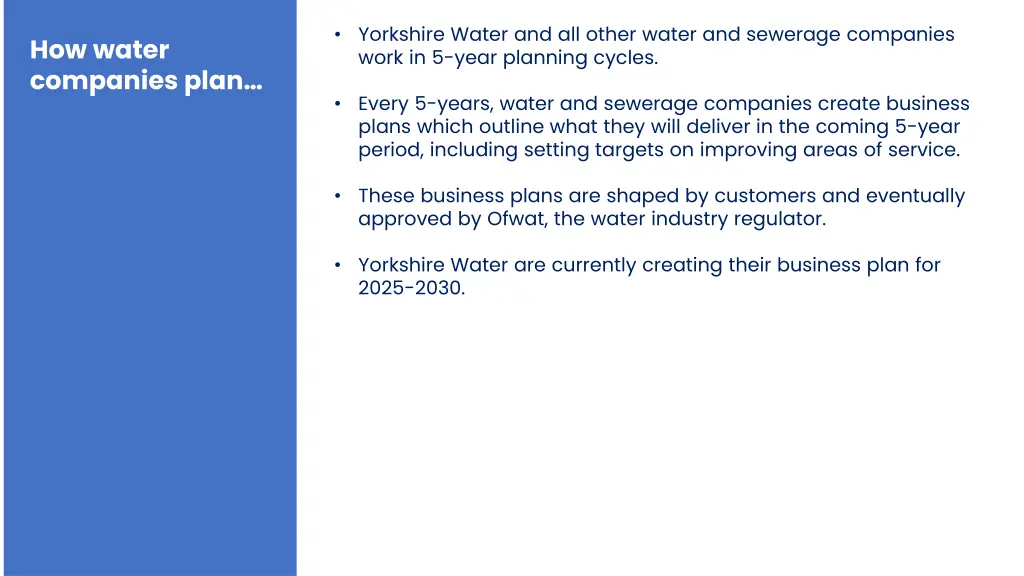 yorkshire water and all other water and sewerage