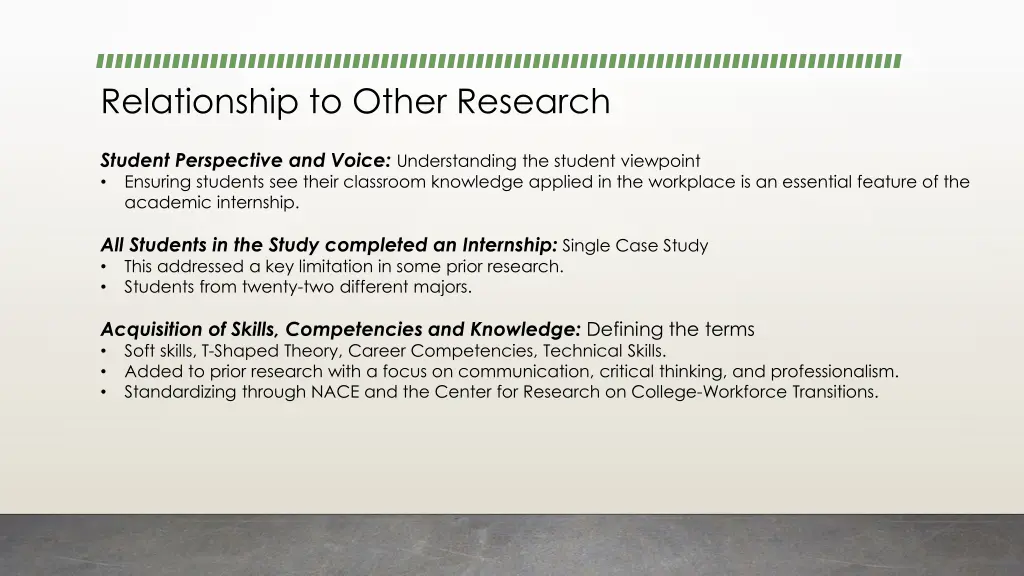 relationship to other research 1