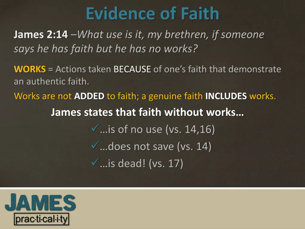 evidence of faith