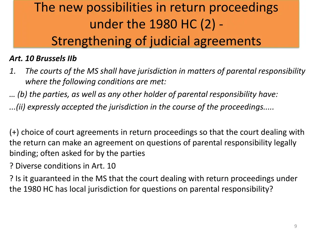 the new possibilities in return proceedings under 2