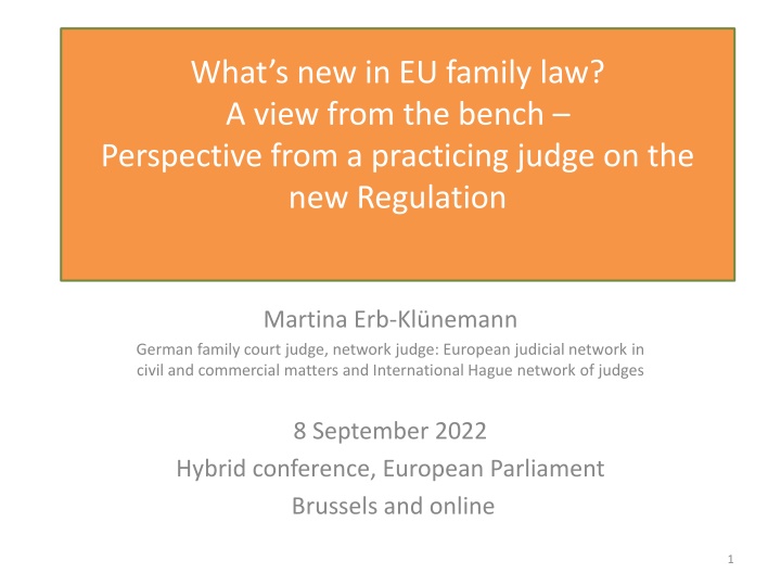 what s new in eu family law a view from the bench