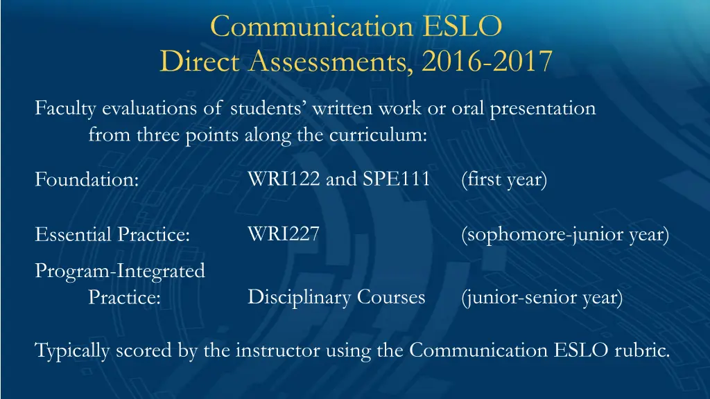 communication eslo direct assessments 2016 2017