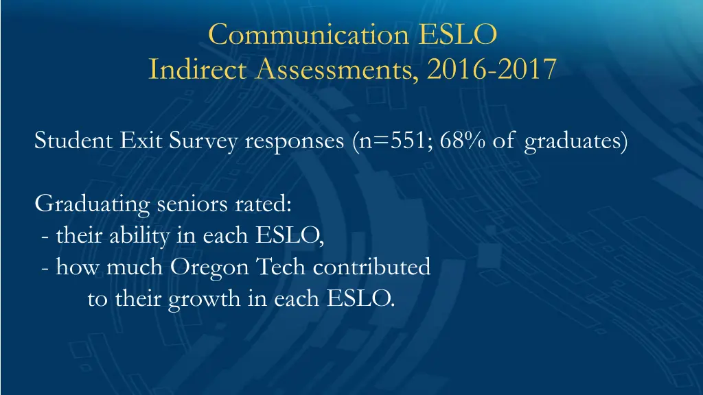 communication eslo indirect assessments 2016 2017