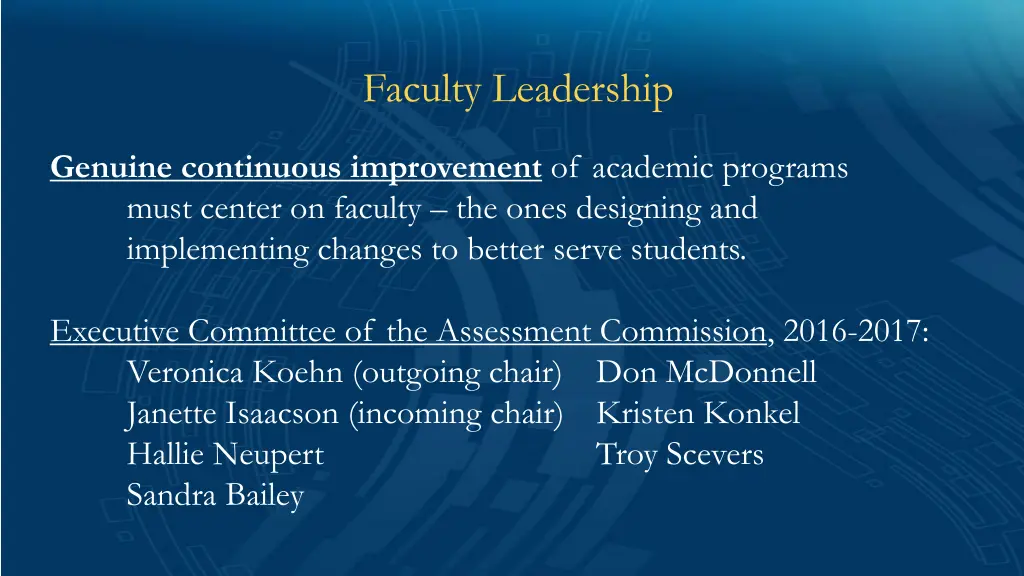 faculty leadership