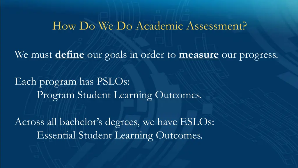 how do we do academic assessment