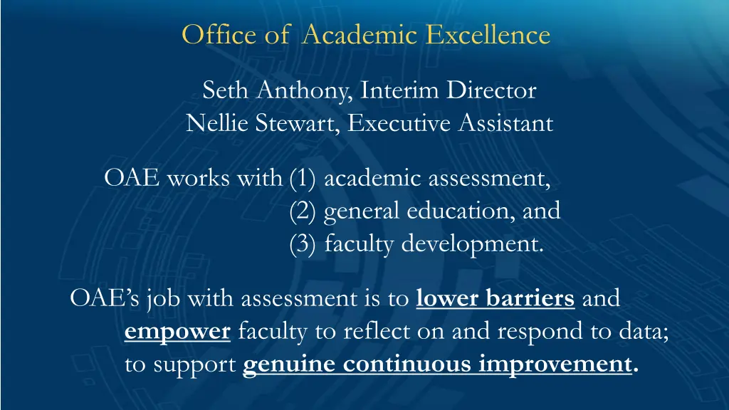 office of academic excellence