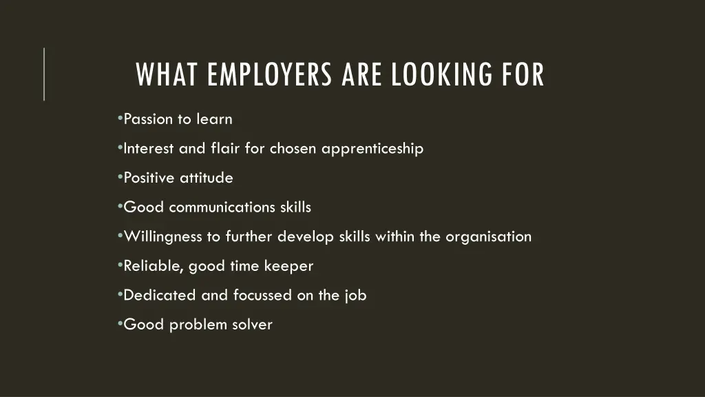 what employers are looking for