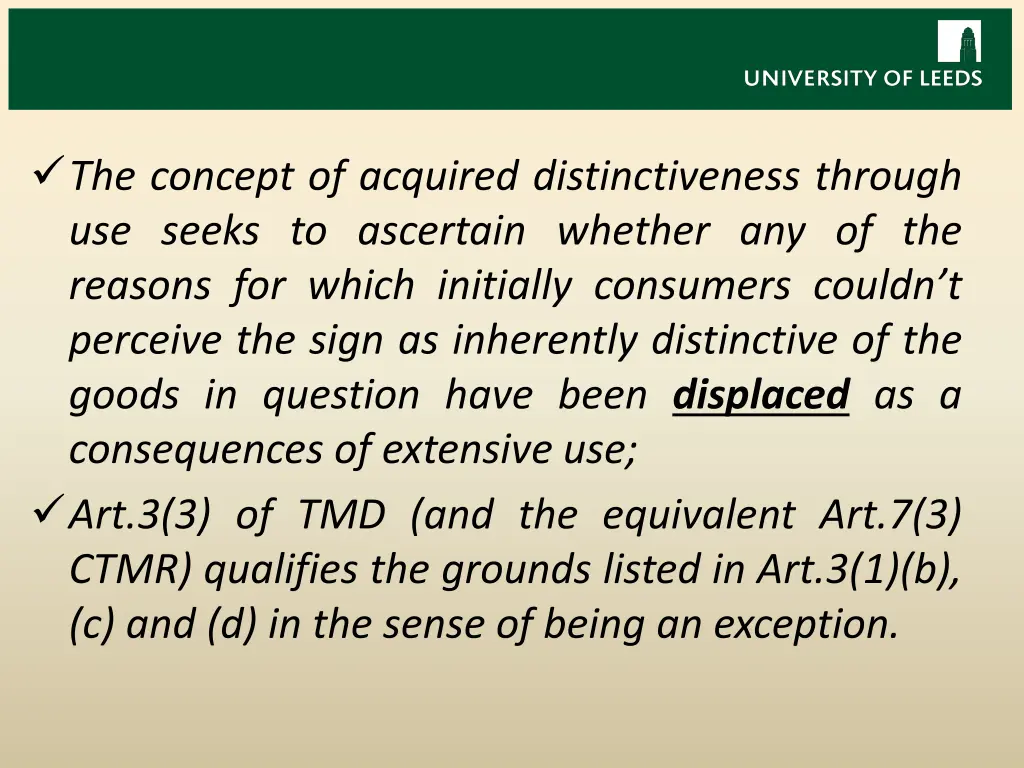 the concept of acquired distinctiveness through