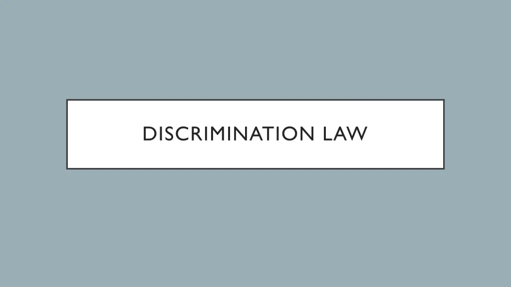 discrimination law