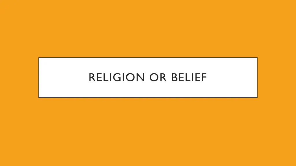 religion or belief