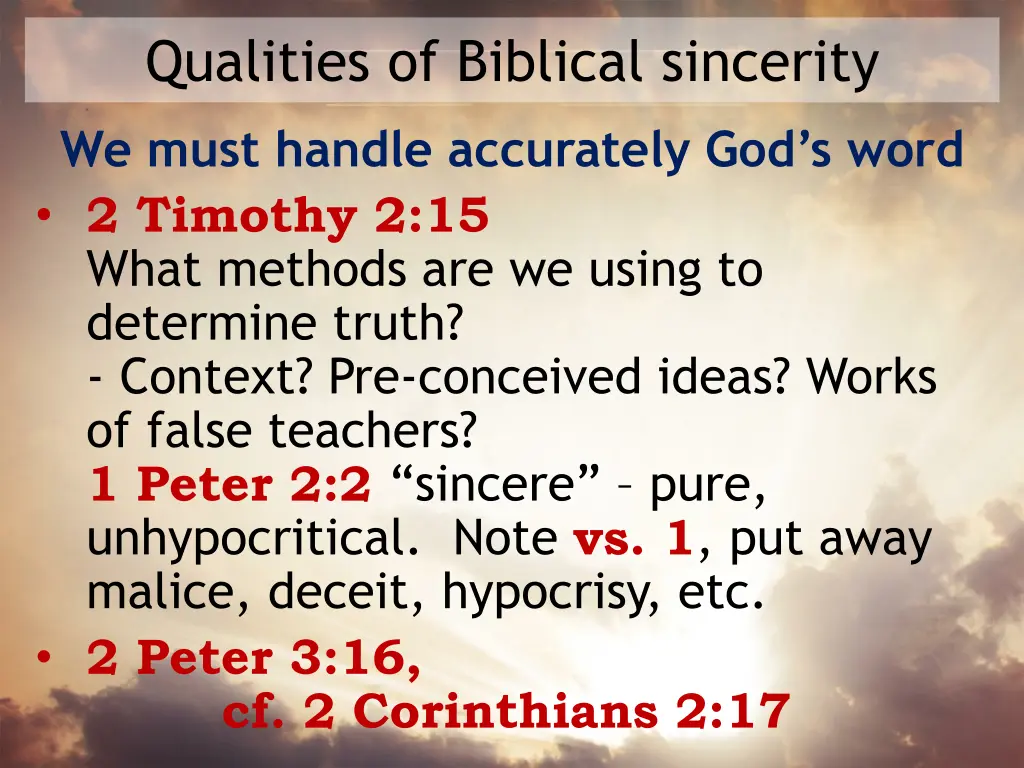 qualities of biblical sincerity 4