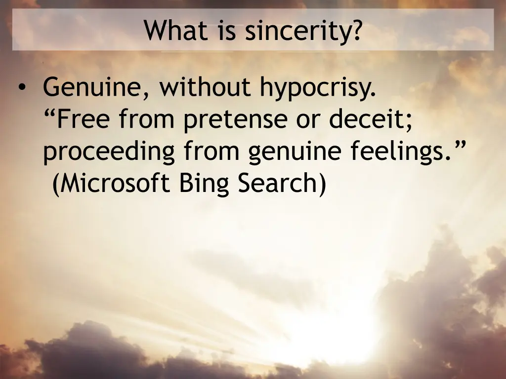 what is sincerity