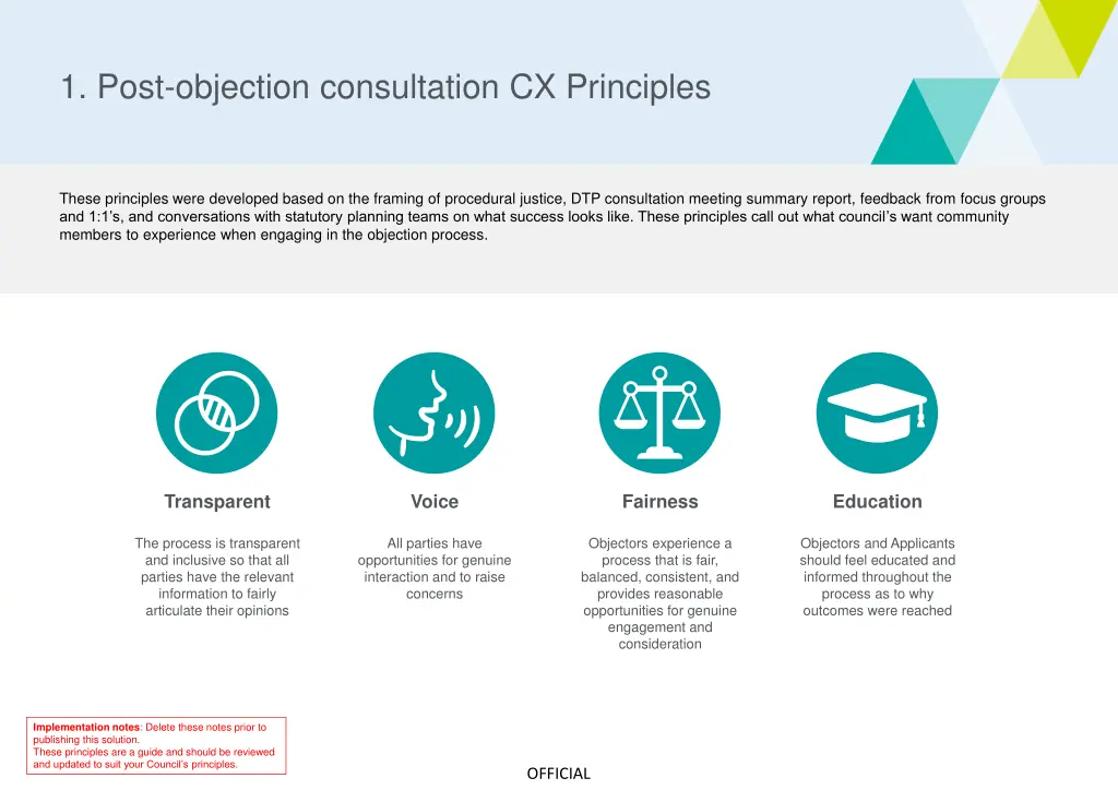 1 post objection consultation cx principles