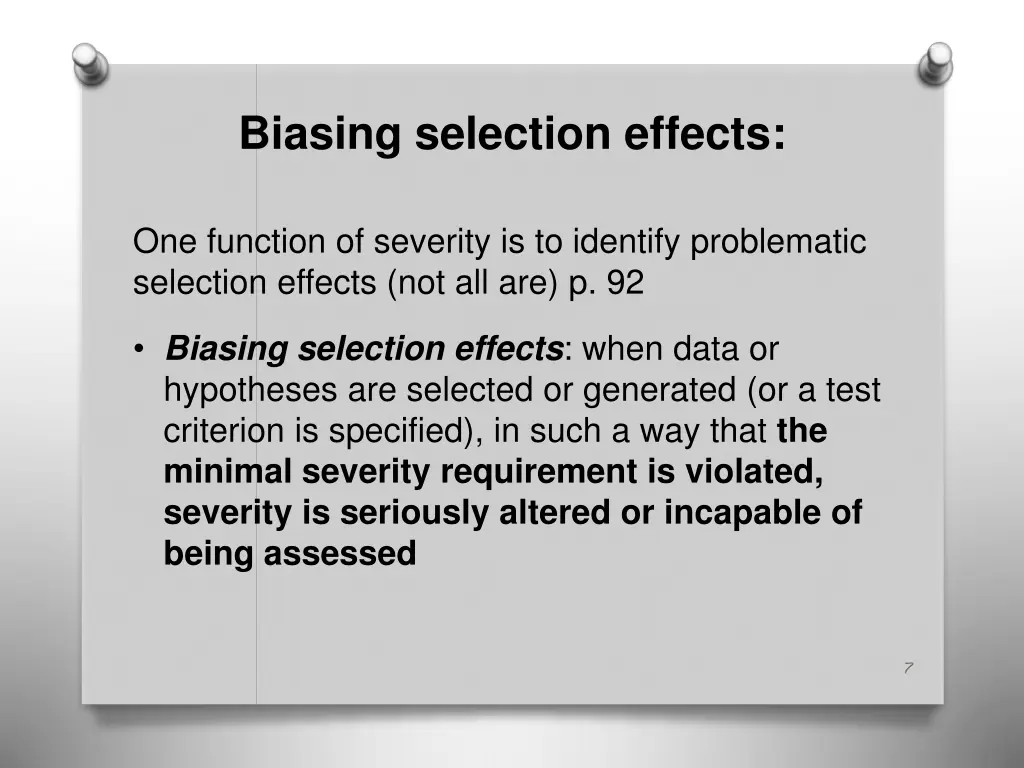 biasing selection effects