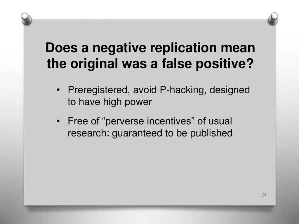 does a negative replication mean the original