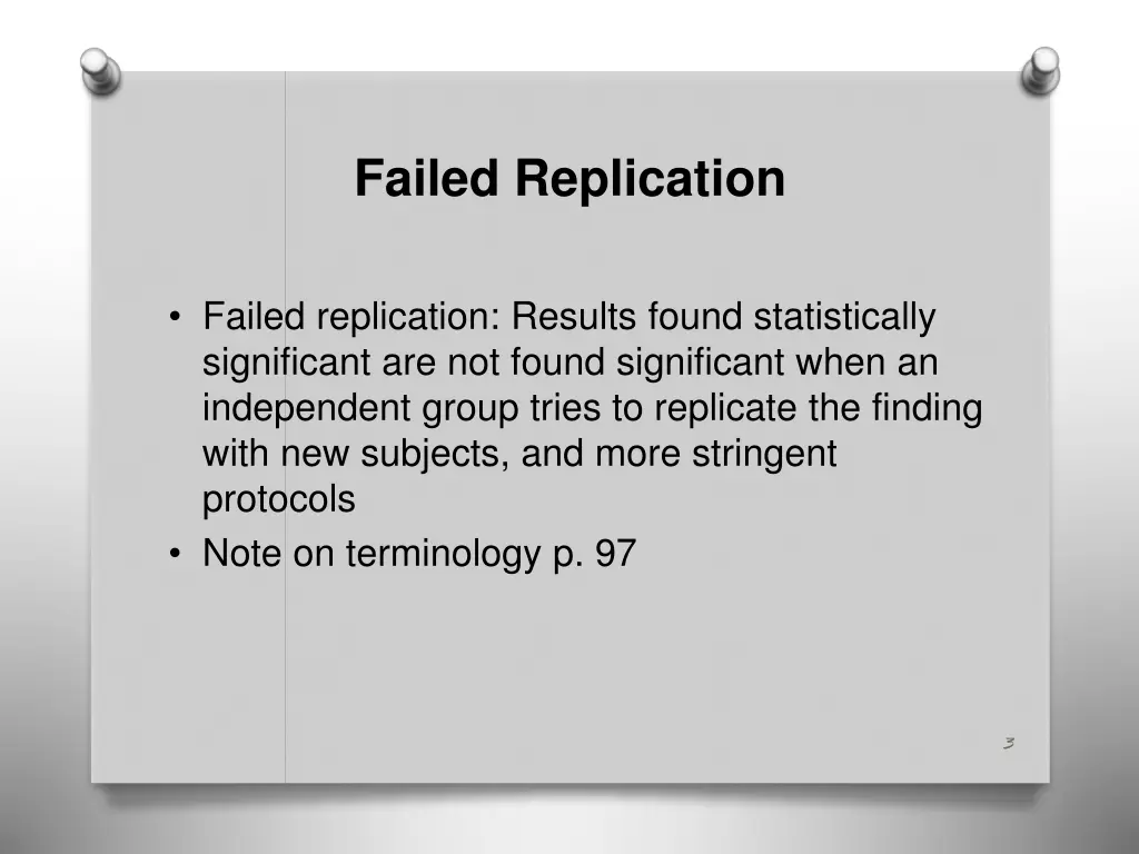 failed replication