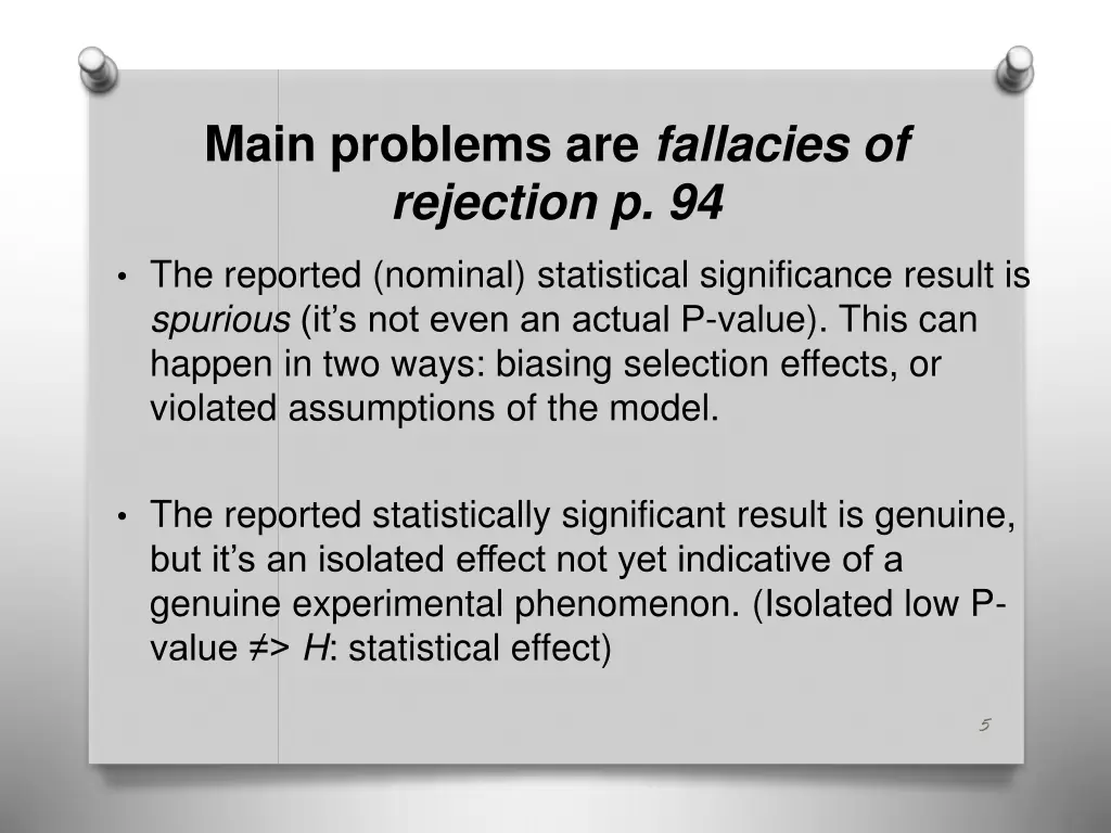 main problems are fallacies of rejection p 94