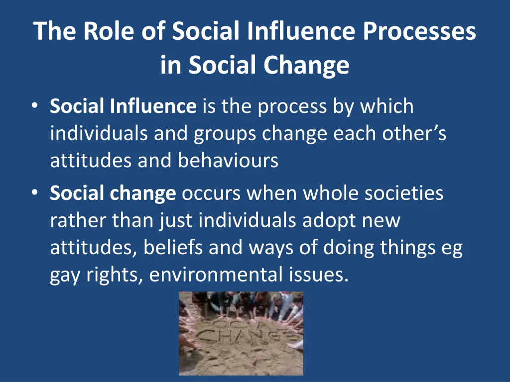 the role of social influence processes in social