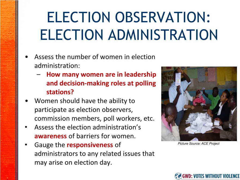 election observation election administration