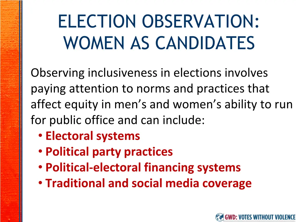 election observation women as candidates