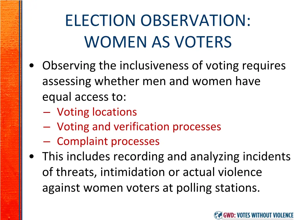 election observation women as voters