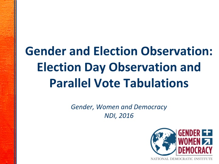 gender and election observation election