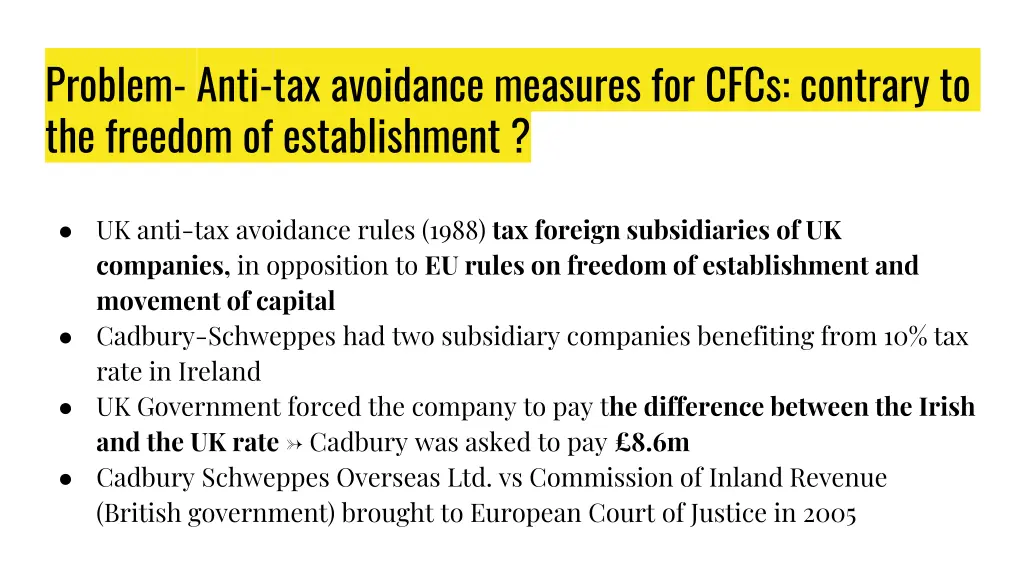 problem anti tax avoidance measures for cfcs