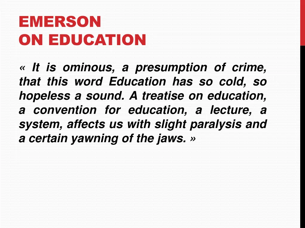 emerson on education 1