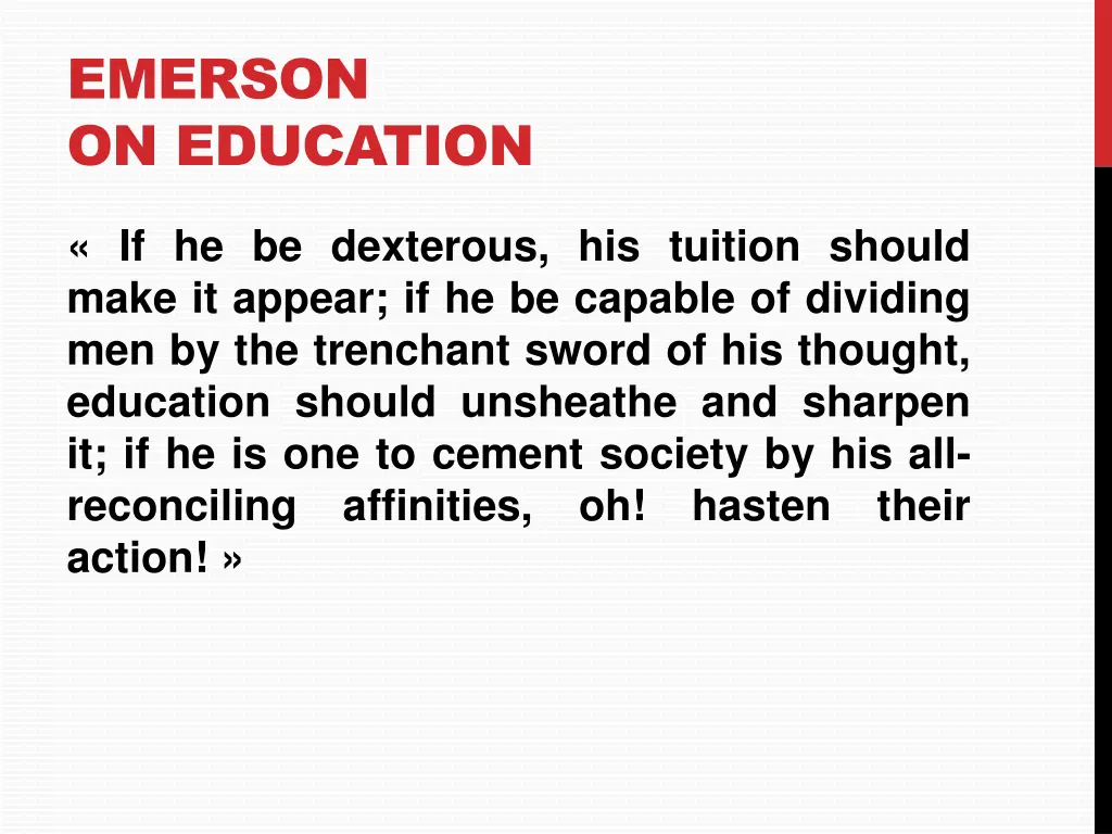 emerson on education