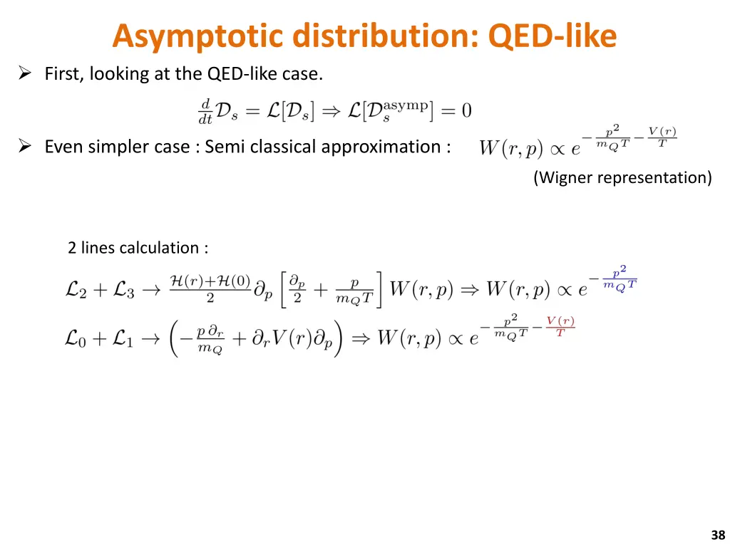 asymptotic distribution qed like first looking