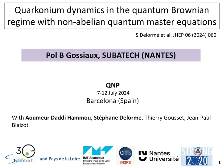 quarkonium dynamics in the quantum brownian