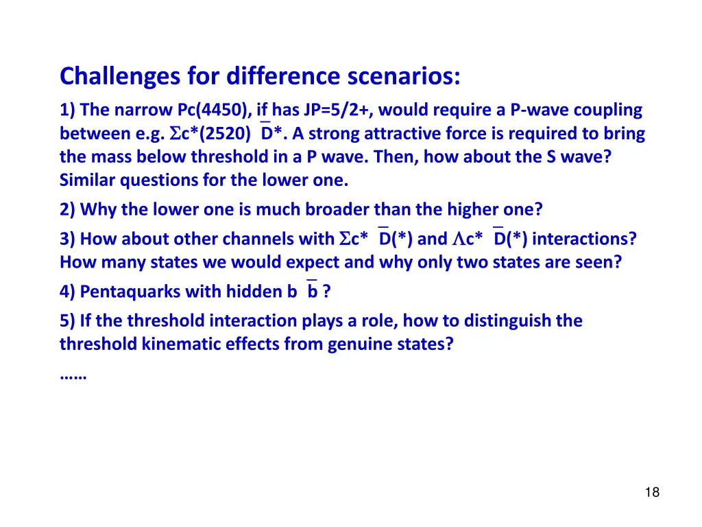 challenges for difference scenarios