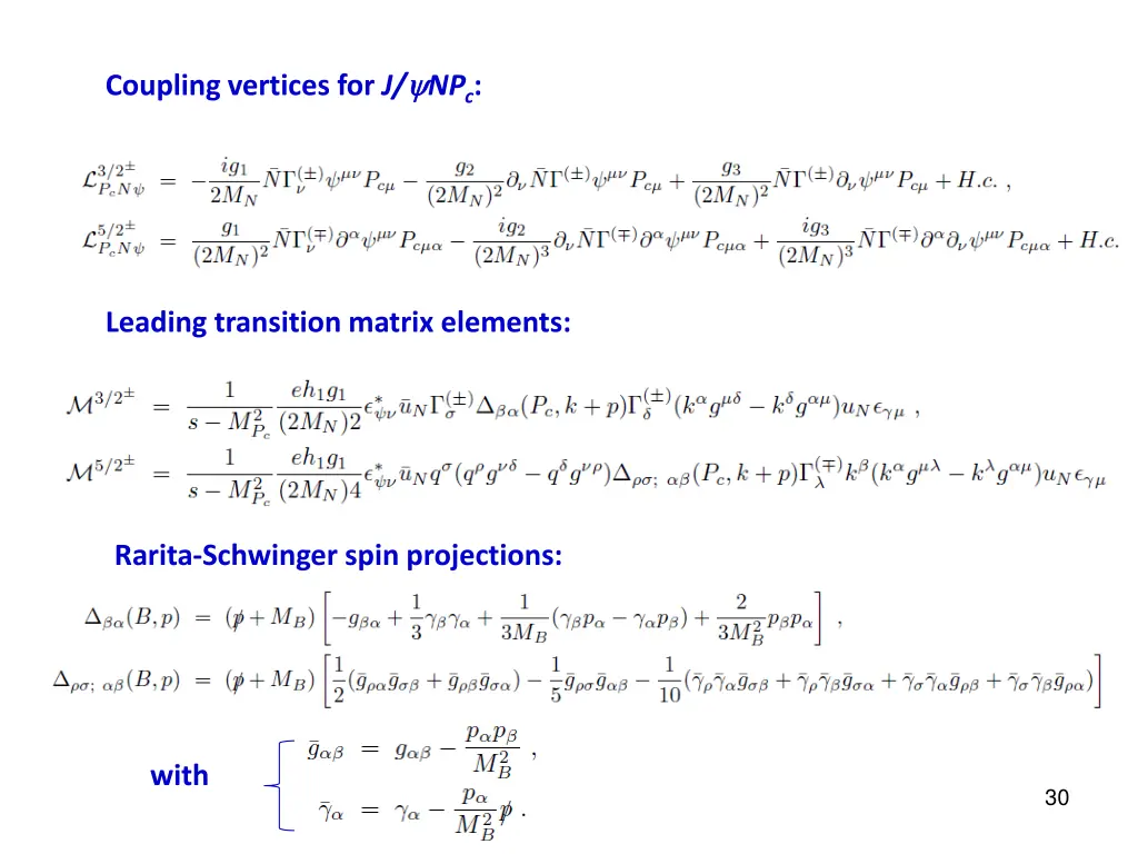 coupling vertices for j np c