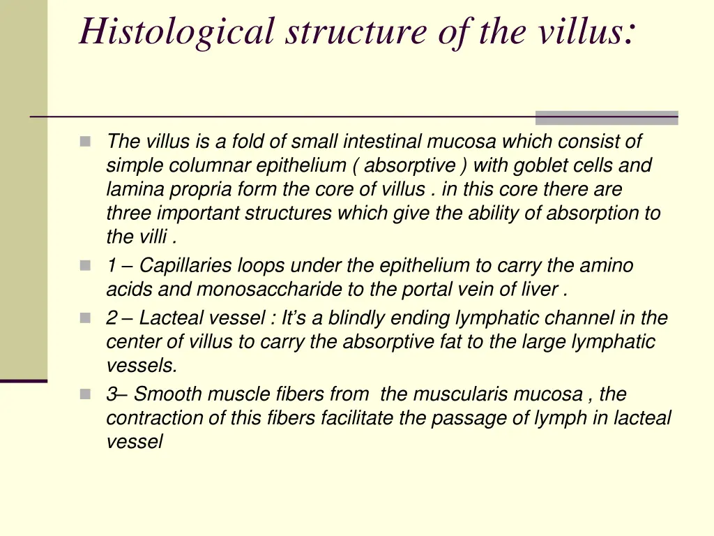 histological structure of the villus