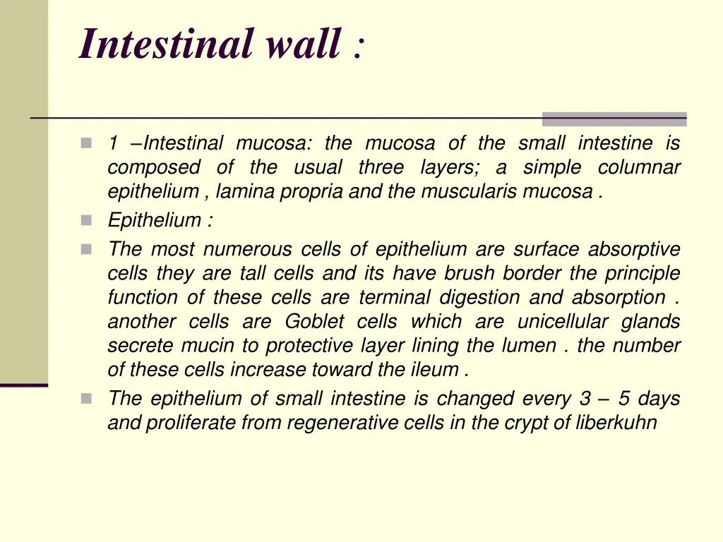 intestinal wall