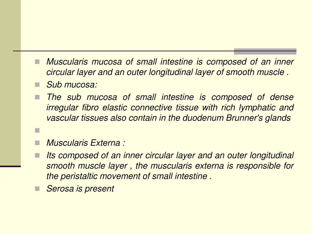 muscularis mucosa of small intestine is composed