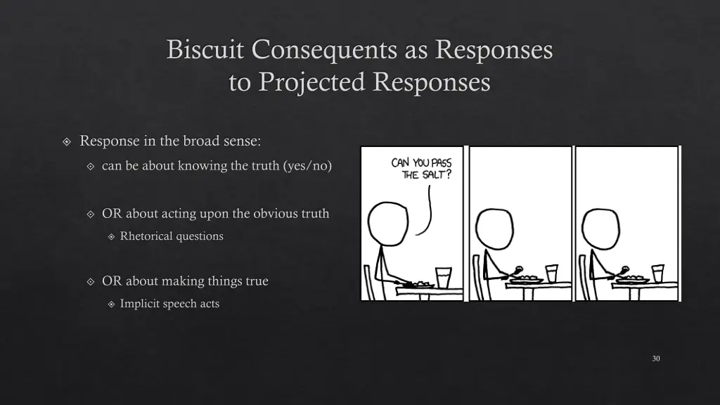 biscuit consequents as responses to projected