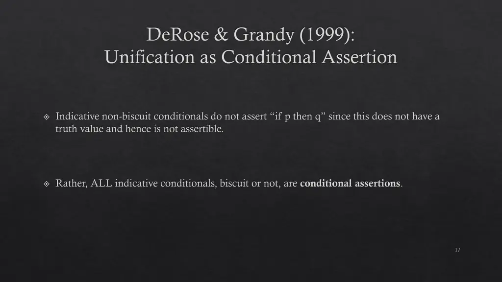 derose grandy 1999 unification as conditional