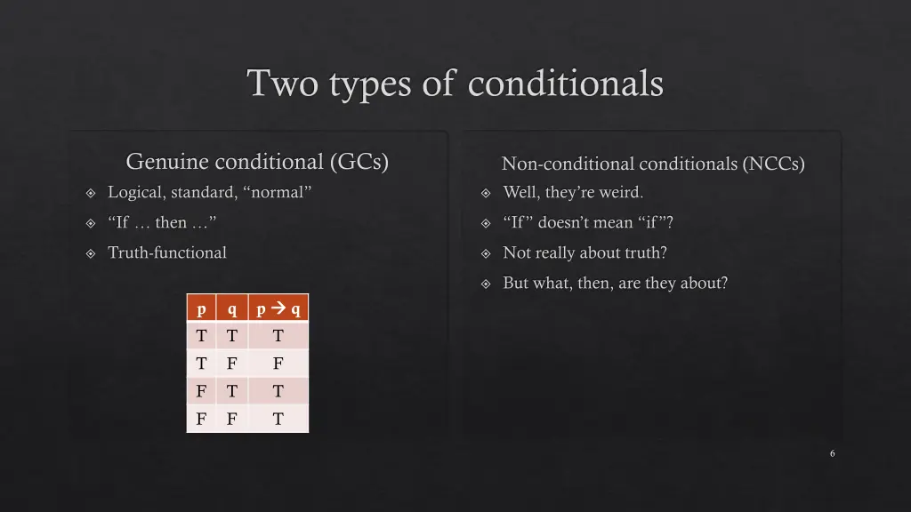 two types of conditionals