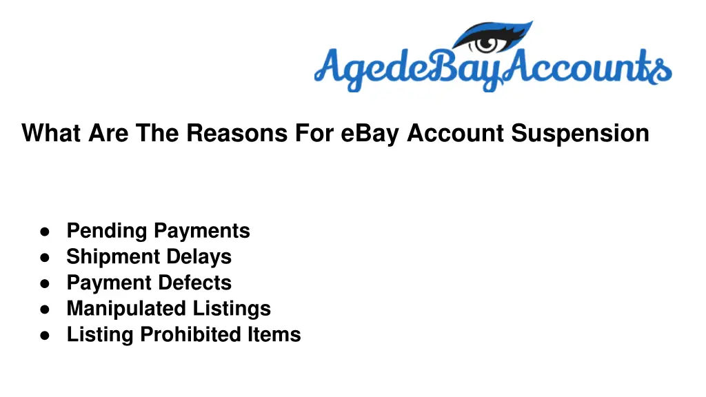 what are the reasons for ebay account suspension