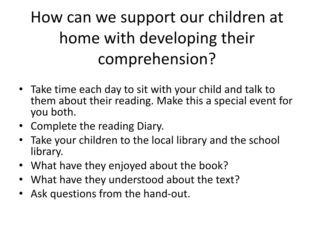 how can we support our children at home with