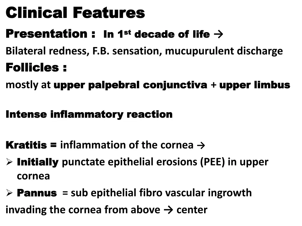 clinical features clinical features presentation