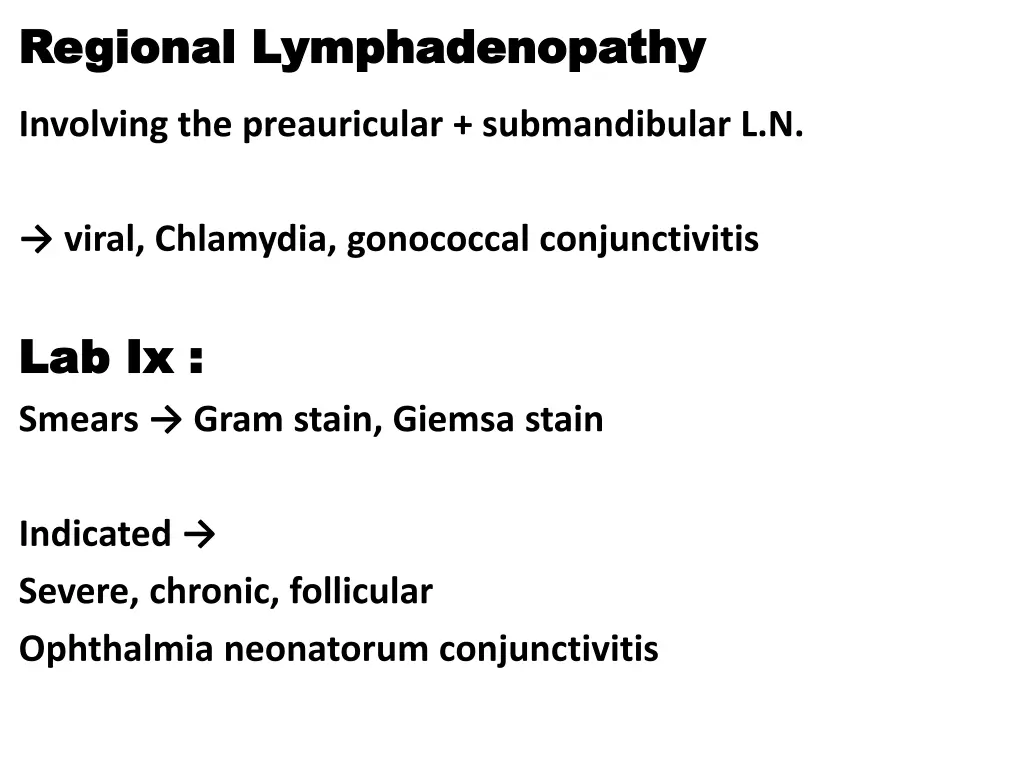 regional lymphadenopathy regional lymphadenopathy