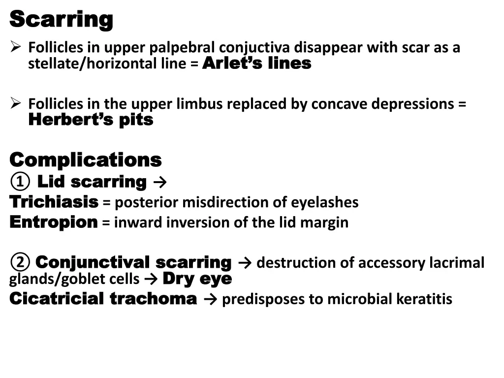 scarring scarring follicles in upper palpebral