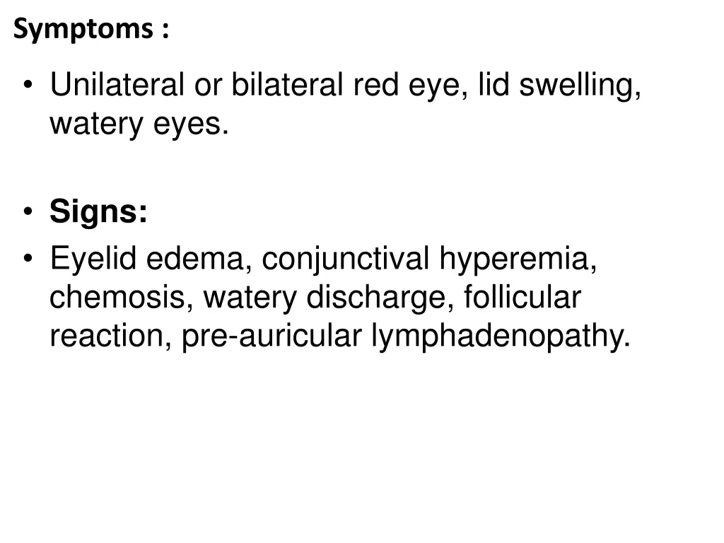 symptoms