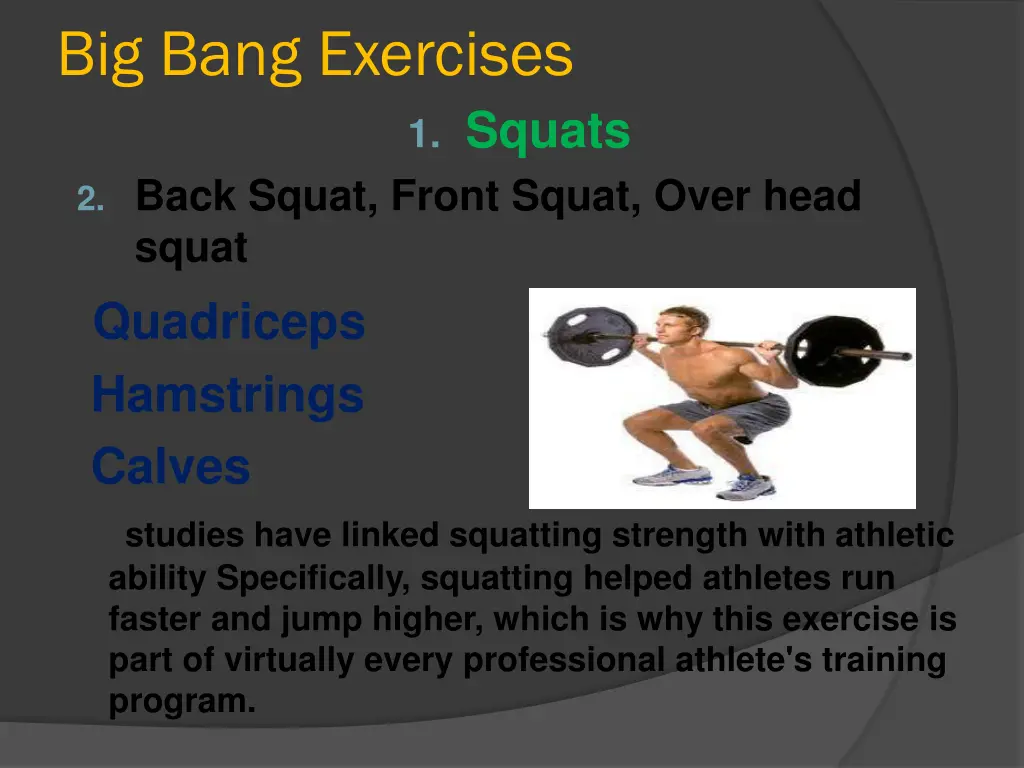 big bang exercises