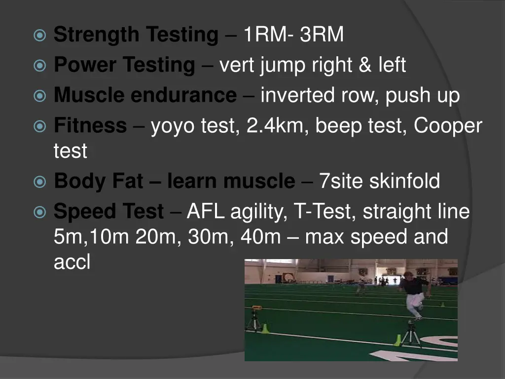 strength testing 1rm 3rm power testing vert jump